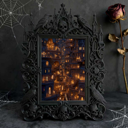 Gothic Dark Frame | Punk Gothic Bar Prop, Wall/Desktop Photo Frame, Waterproof Plastic