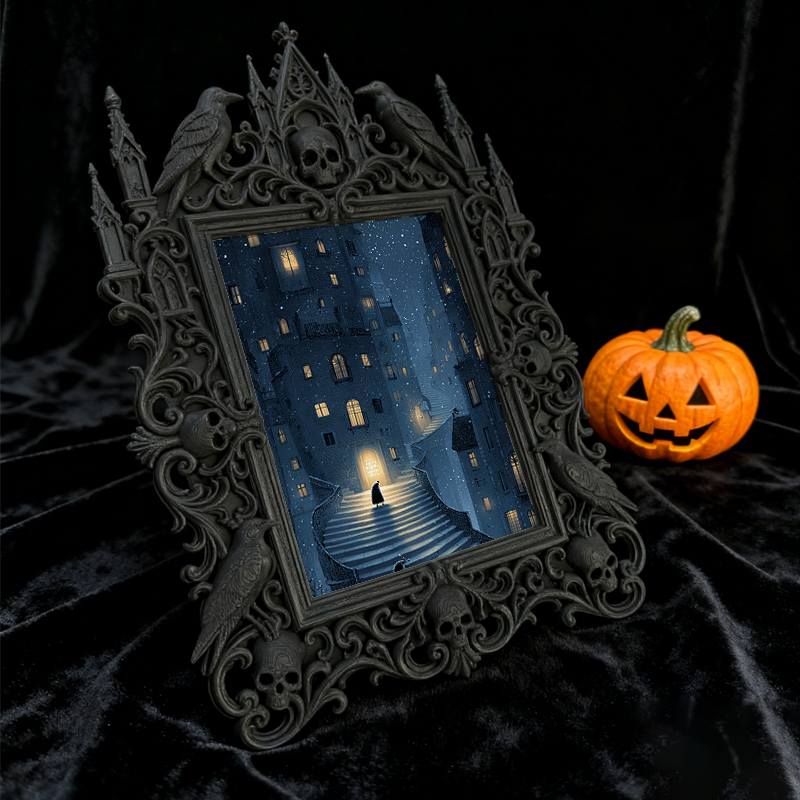 Gothic Dark Frame | Bar Wall & Desktop Photo Prop, Waterproof Plastic Frame