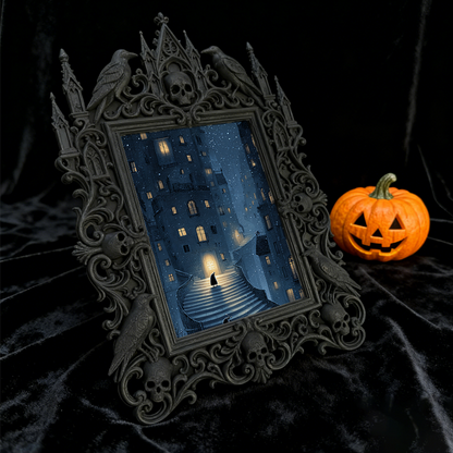 Gothic Dark Frame | Bar Wall & Desktop Photo Prop, Waterproof Plastic Frame