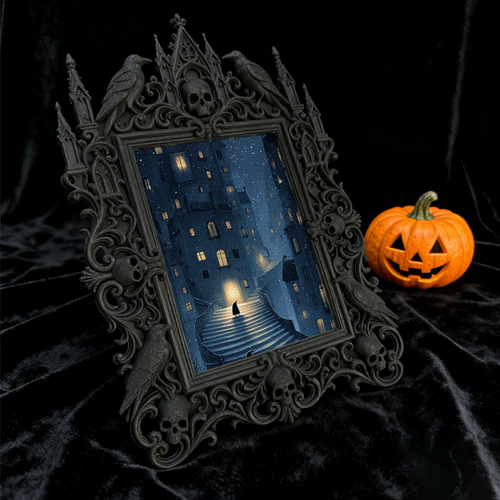 Gothic Dark Frame | Bar Wall & Desktop Photo Prop, Waterproof Plastic Frame