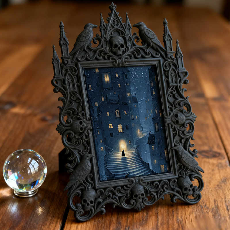 Gothic Dark Frame | Bar Wall & Desktop Photo Prop, Waterproof Plastic Frame