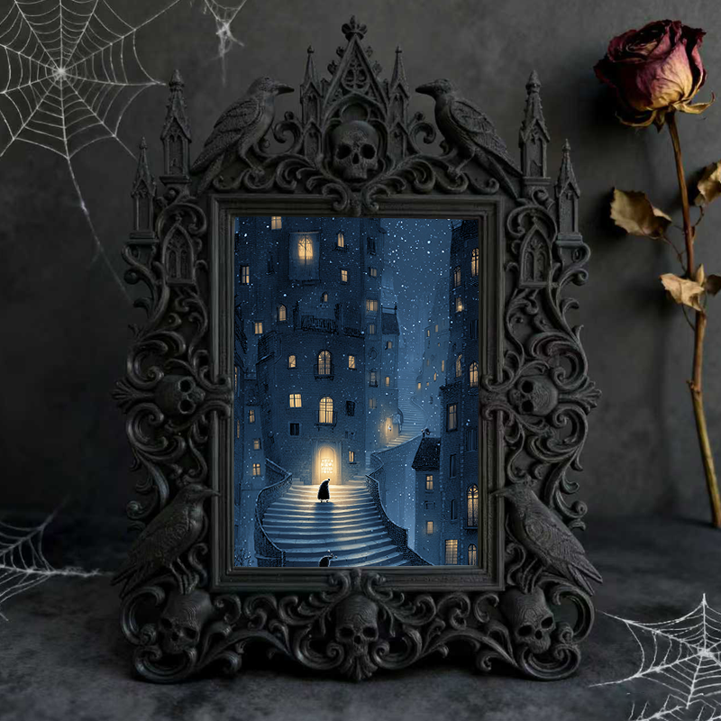 Gothic Dark Frame | Bar Wall & Desktop Photo Prop, Waterproof Plastic Frame