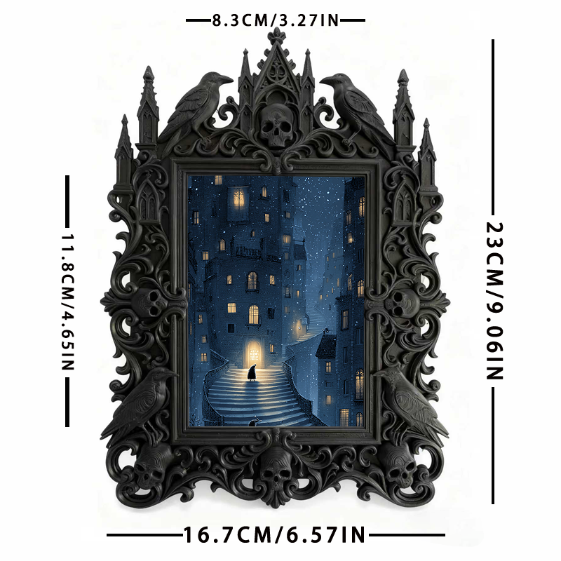 Gothic Dark Frame | Bar Wall & Desktop Photo Prop, Waterproof Plastic Frame