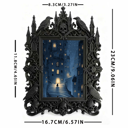 Gothic Dark Frame | Bar Wall & Desktop Photo Prop, Waterproof Plastic Frame