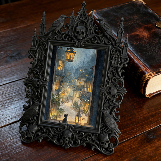 Gothic Dark Frame | Gothic Bar Counter Ornament, Photo Display, Waterproof Plastic