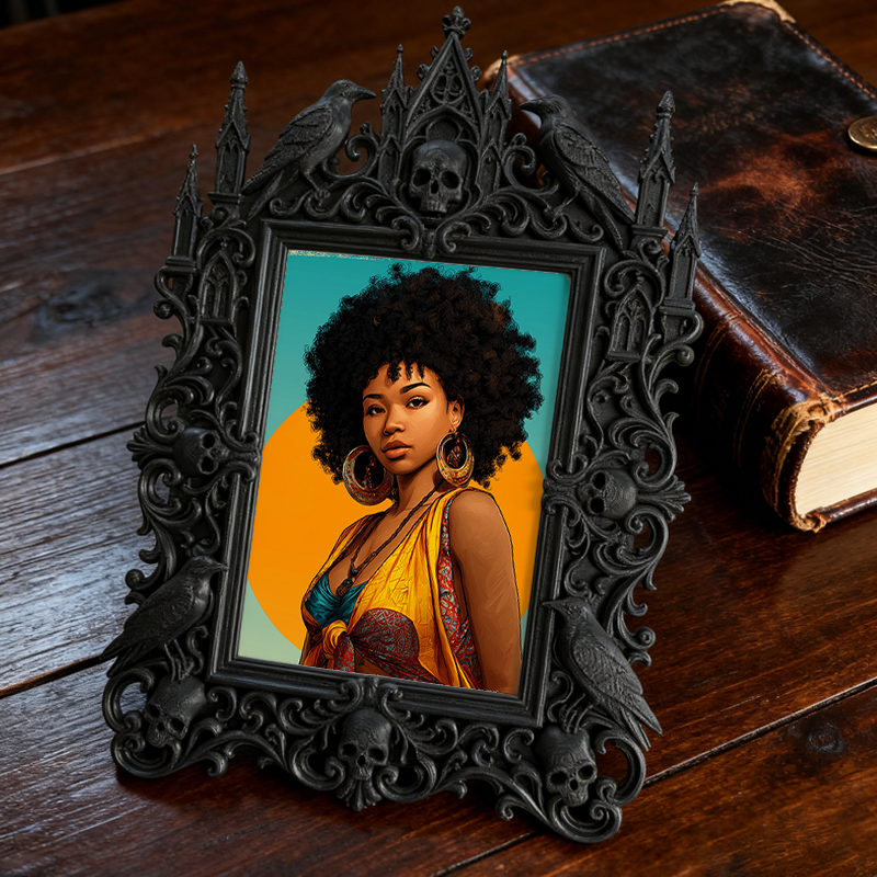 Gothic Dark Frame | Speakeasy Corner Photo Frame, Dual-use Wall/Desktop, Waterproof Plastic