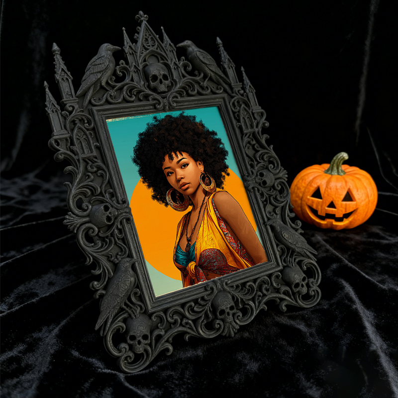 Gothic Dark Frame | Speakeasy Corner Photo Frame, Dual-use Wall/Desktop, Waterproof Plastic