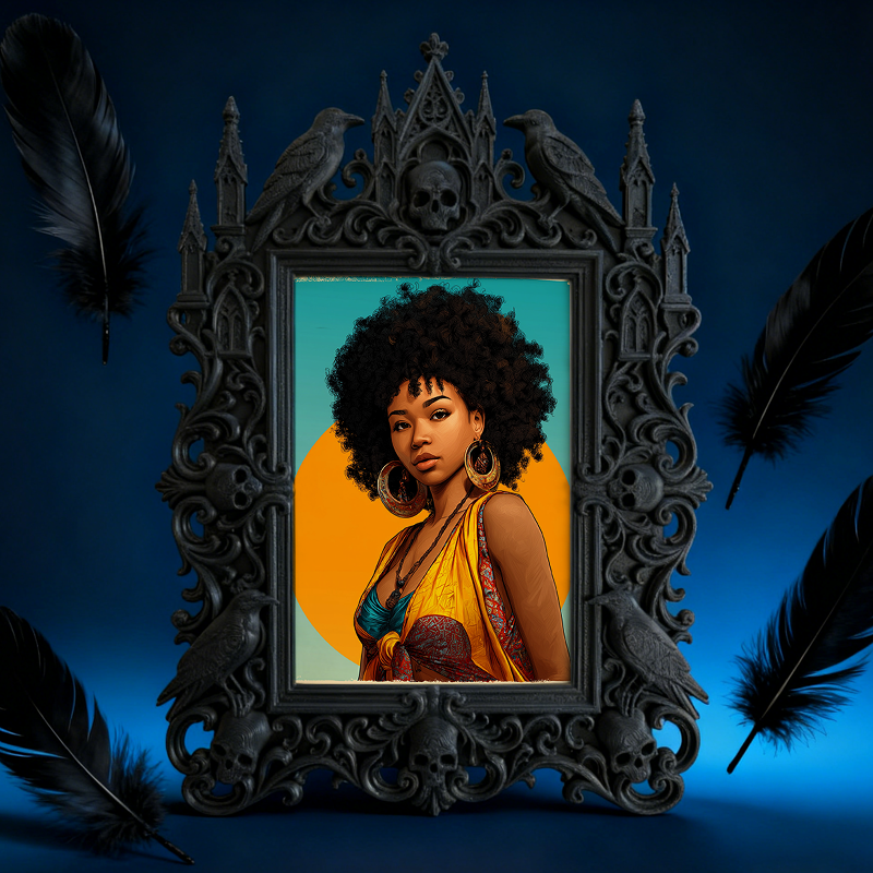 Gothic Dark Frame | Speakeasy Corner Photo Frame, Dual-use Wall/Desktop, Waterproof Plastic