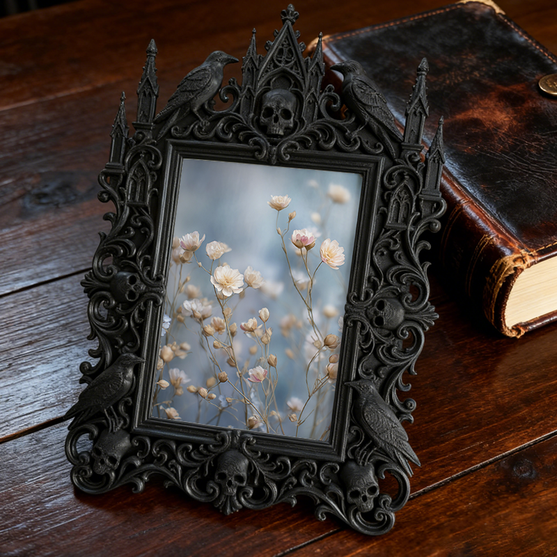 Gothic Dark Frame | Bar Lounge Photo Decor, Waterproof Plastic, Dual-use Frame