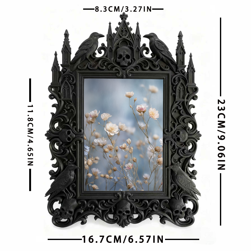 Gothic Dark Frame | Bar Lounge Photo Decor, Waterproof Plastic, Dual-use Frame