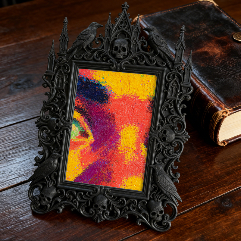 Gothic Dark Frame | Gothic Pub Corner Decor, Photo Ornament, Waterproof Plastic