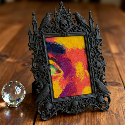 Gothic Dark Frame | Gothic Pub Corner Decor, Photo Ornament, Waterproof Plastic
