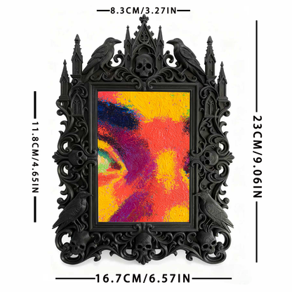 Gothic Dark Frame | Gothic Pub Corner Decor, Photo Ornament, Waterproof Plastic