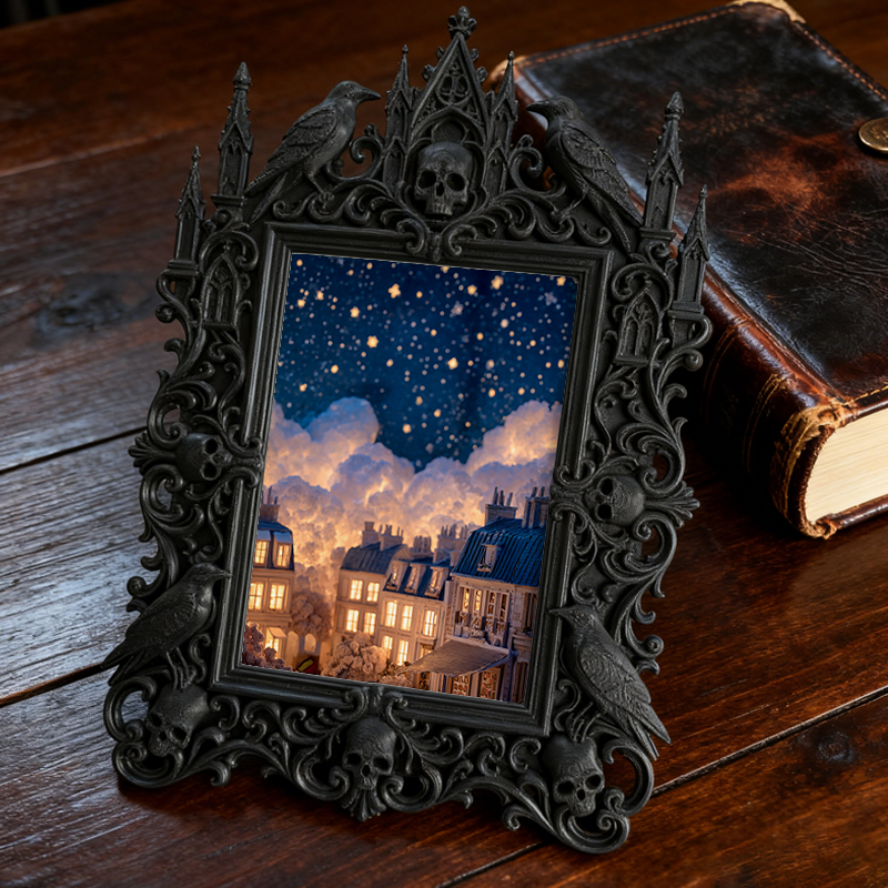 Gothic Dark Frame | Dark-style Bar Photo Prop, Wall/Desktop, Waterproof Plastic Frame