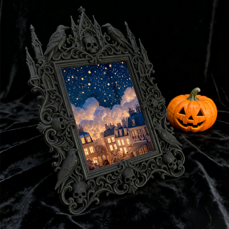 Gothic Dark Frame | Dark-style Bar Photo Prop, Wall/Desktop, Waterproof Plastic Frame