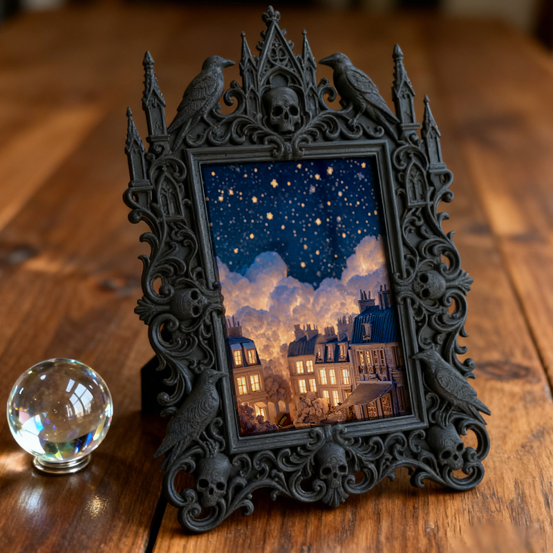 Gothic Dark Frame | Dark-style Bar Photo Prop, Wall/Desktop, Waterproof Plastic Frame