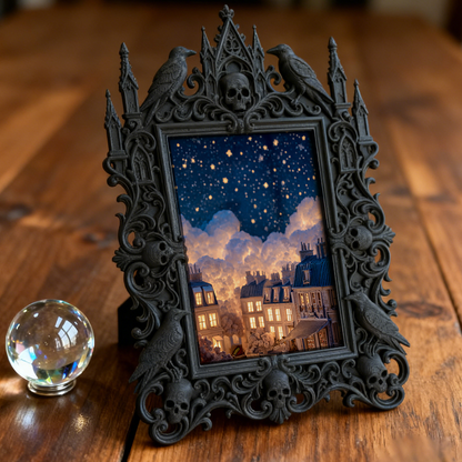 Gothic Dark Frame | Dark-style Bar Photo Prop, Wall/Desktop, Waterproof Plastic Frame