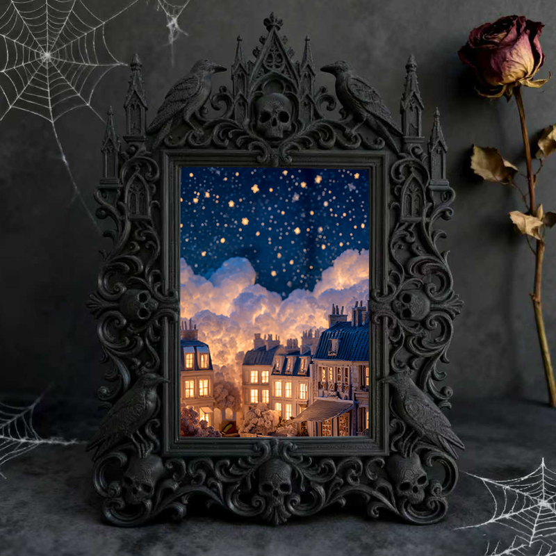 Gothic Dark Frame | Dark-style Bar Photo Prop, Wall/Desktop, Waterproof Plastic Frame