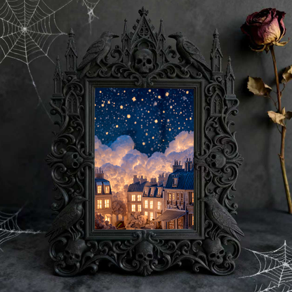 Gothic Dark Frame | Dark-style Bar Photo Prop, Wall/Desktop, Waterproof Plastic Frame
