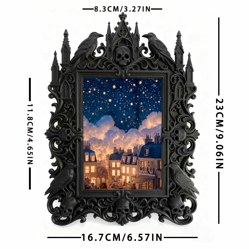 Gothic Dark Frame | Dark-style Bar Photo Prop, Wall/Desktop, Waterproof Plastic Frame