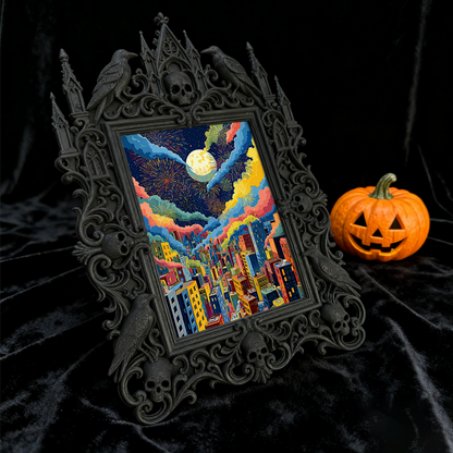 Gothic Dark Frame | Bar Corner Photo Display, Waterproof Plastic, Dual-use Decor