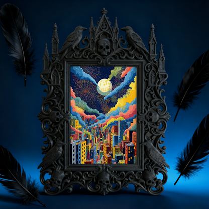 Gothic Dark Frame | Bar Corner Photo Display, Waterproof Plastic, Dual-use Decor