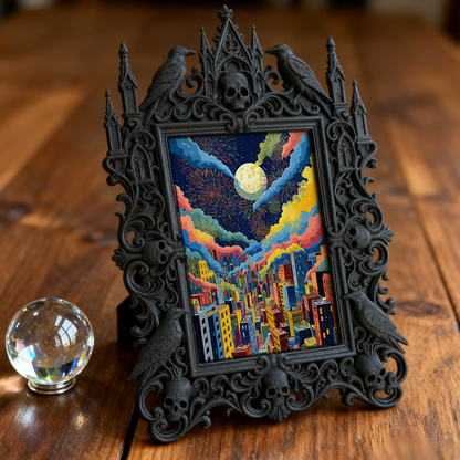 Gothic Dark Frame | Bar Corner Photo Display, Waterproof Plastic, Dual-use Decor