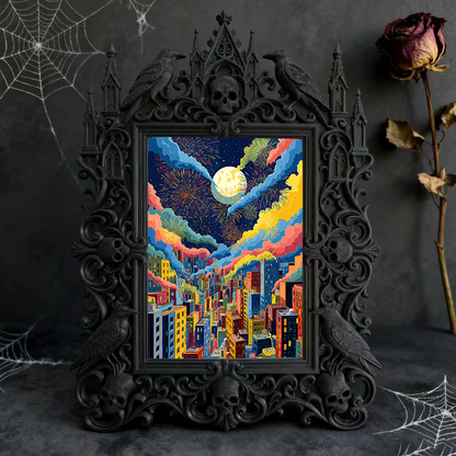 Gothic Dark Frame | Bar Corner Photo Display, Waterproof Plastic, Dual-use Decor