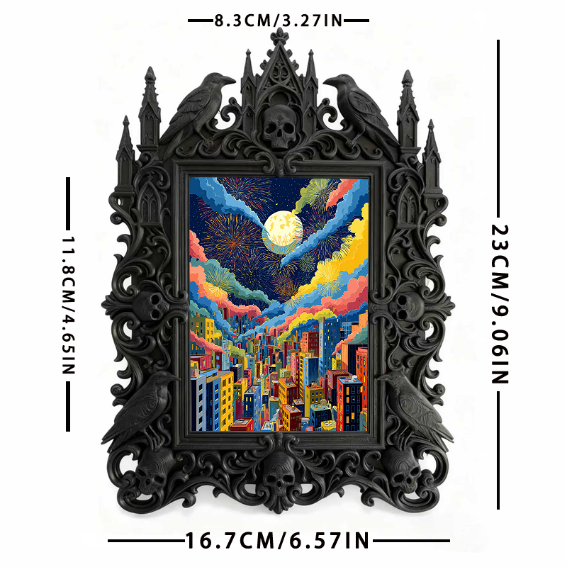 Gothic Dark Frame | Bar Corner Photo Display, Waterproof Plastic, Dual-use Decor