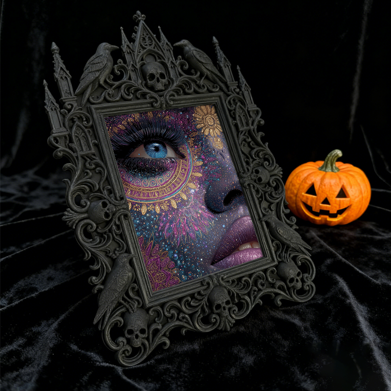 Gothic Dark Frame | Cocktail Bar Photo Frame, Wall/Tabletop, Waterproof Plastic