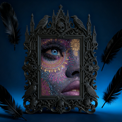 Gothic Dark Frame | Cocktail Bar Photo Frame, Wall/Tabletop, Waterproof Plastic