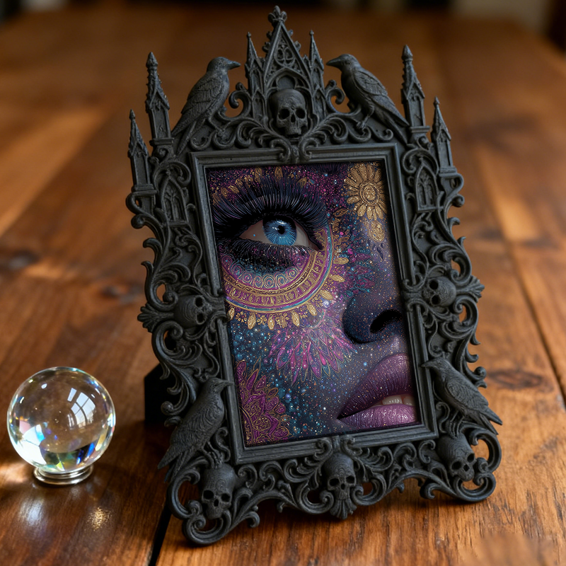 Gothic Dark Frame | Cocktail Bar Photo Frame, Wall/Tabletop, Waterproof Plastic