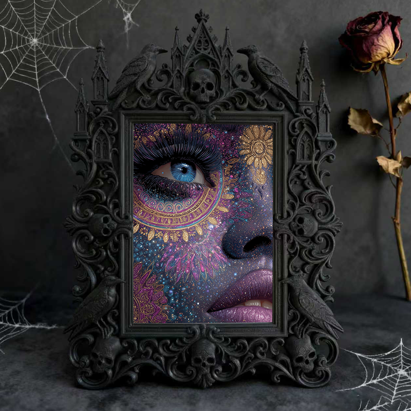 Gothic Dark Frame | Cocktail Bar Photo Frame, Wall/Tabletop, Waterproof Plastic