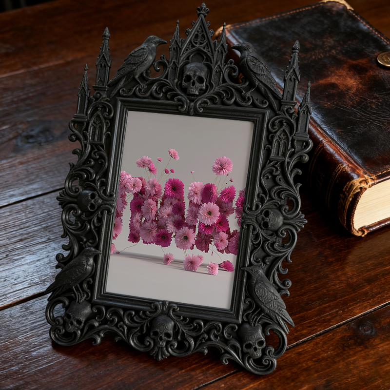 Gothic Dark Frame | Punk Bar Counter Decor, Photo Ornament, Waterproof Plastic