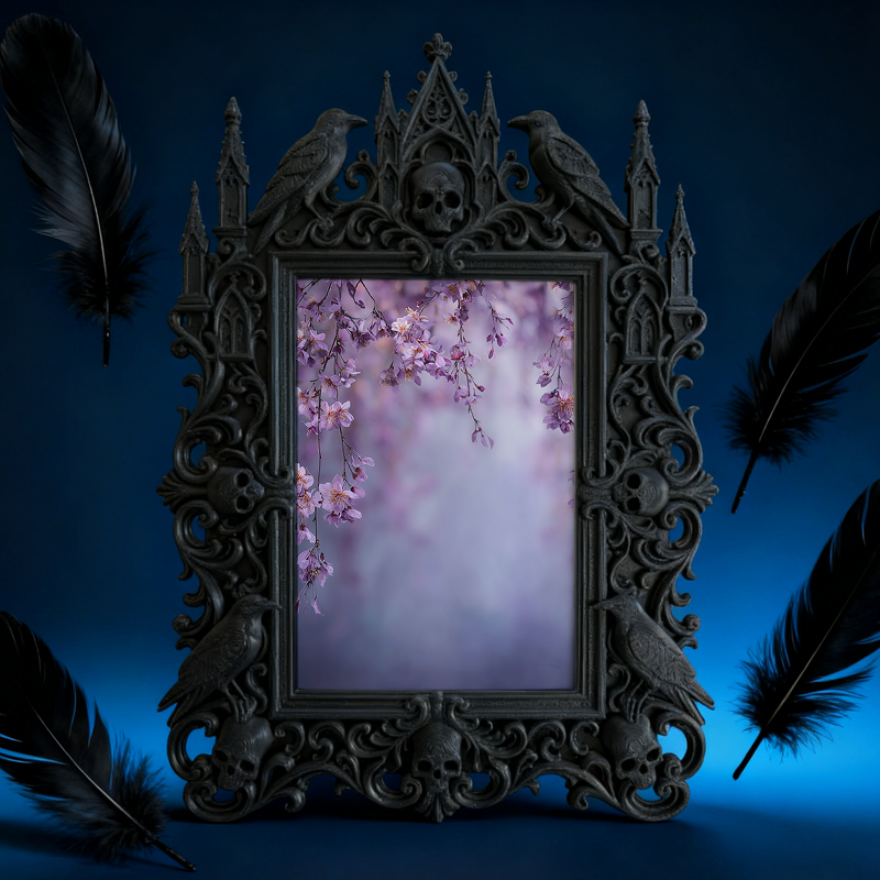 Gothic Dark Frame | Gothic Bar Desktop Decor, Photo Prop, Waterproof Plastic