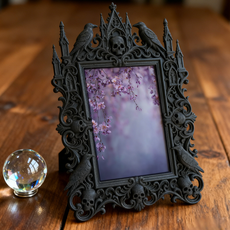 Gothic Dark Frame | Gothic Bar Desktop Decor, Photo Prop, Waterproof Plastic