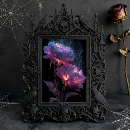 Gothic Dark Frame | Bar Counter Corner Photo Frame, Dual-use Wall/Desktop, Waterproof Plastic