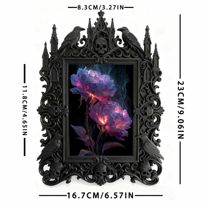 Gothic Dark Frame | Bar Counter Corner Photo Frame, Dual-use Wall/Desktop, Waterproof Plastic