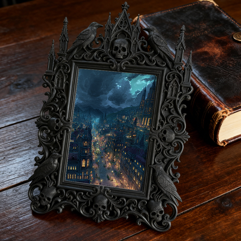 Gothic Dark Frame | Vampire Pub Decor, Photo Ornament, Waterproof Plastic Frame