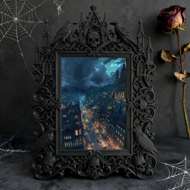 Gothic Dark Frame | Vampire Pub Decor, Photo Ornament, Waterproof Plastic Frame
