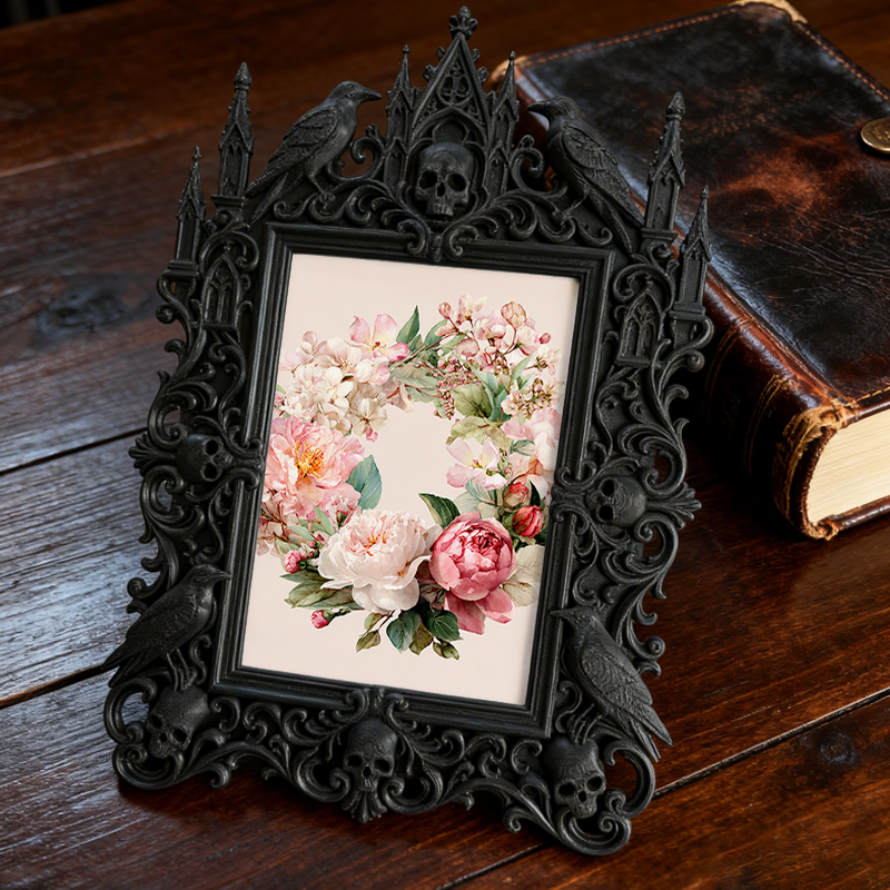 Gothic Dark Frame | Bar Dual-use Photo Prop, Wall/Tabletop, Waterproof Plastic
