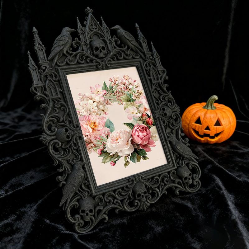Gothic Dark Frame | Bar Dual-use Photo Prop, Wall/Tabletop, Waterproof Plastic