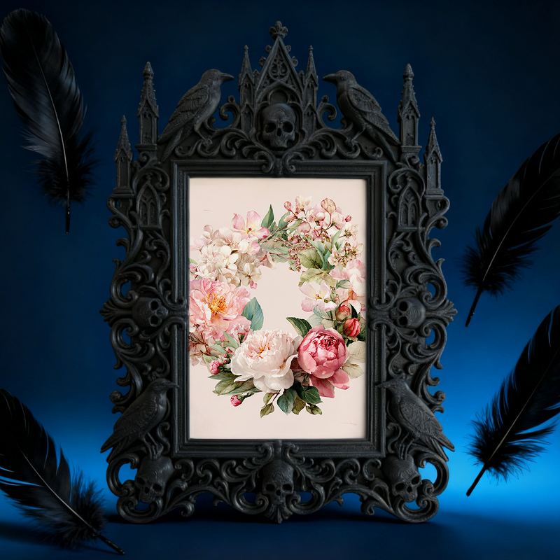Gothic Dark Frame | Bar Dual-use Photo Prop, Wall/Tabletop, Waterproof Plastic