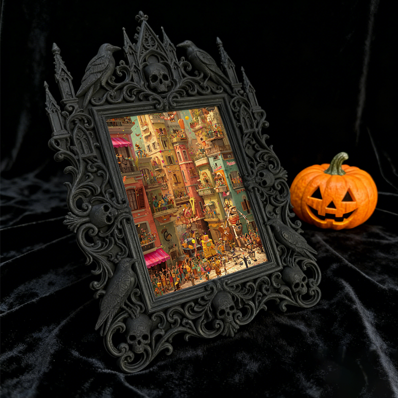 Gothic Dark Frame | Gothic Bar Corner Photo Frame, Waterproof Plastic Decor
