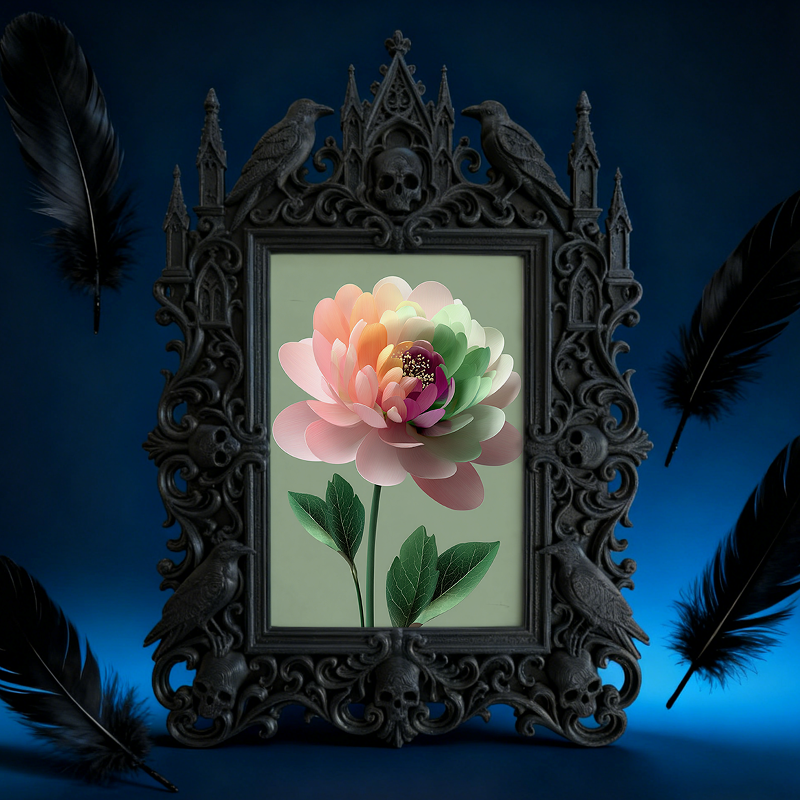 Gothic Dark Frame | Bar Counter Photo Display, Wall/Desktop, Waterproof Plastic