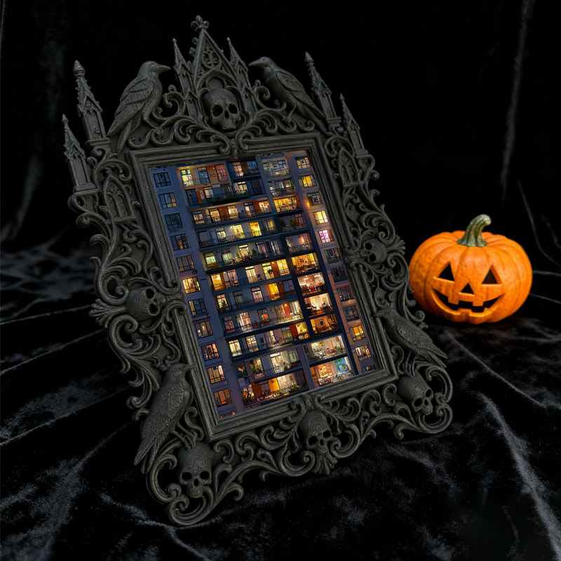 Gothic Dark Frame | Dark Bar Photo Ornament, Dual-use Waterproof Plastic Frame