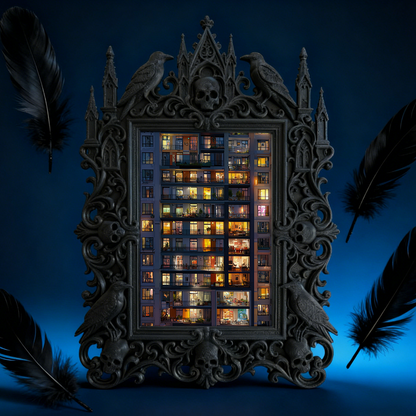 Gothic Dark Frame | Dark Bar Photo Ornament, Dual-use Waterproof Plastic Frame