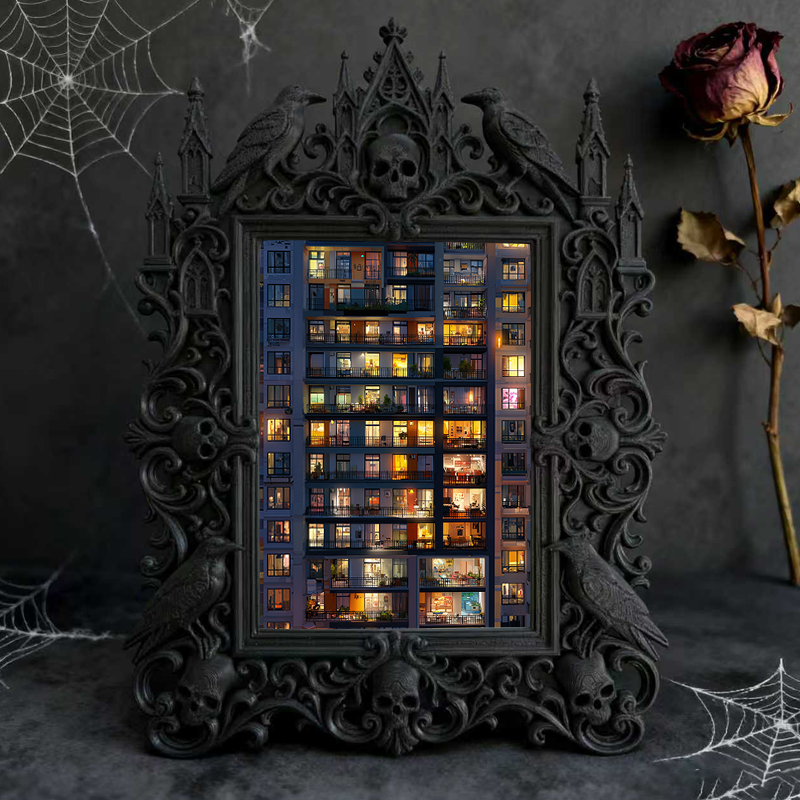 Gothic Dark Frame | Dark Bar Photo Ornament, Dual-use Waterproof Plastic Frame