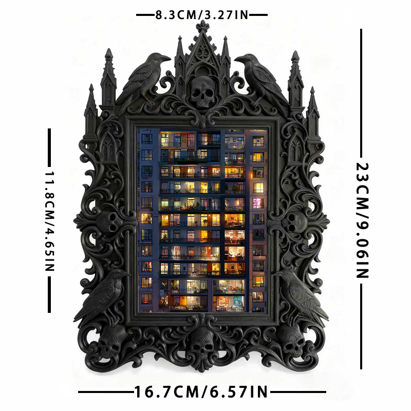Gothic Dark Frame | Dark Bar Photo Ornament, Dual-use Waterproof Plastic Frame