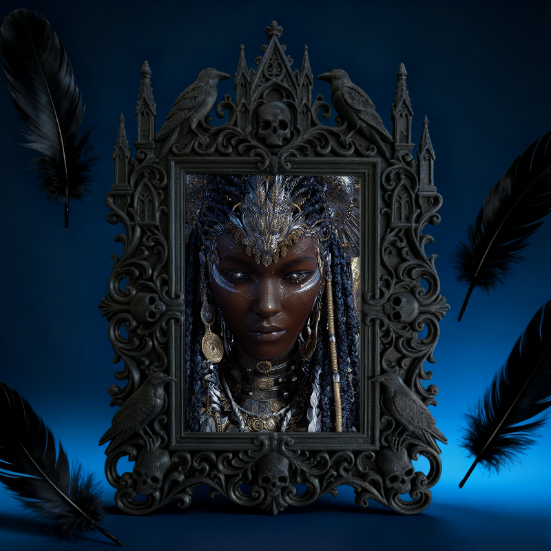 Gothic Dark Frame | Speakeasy Bar Photo Prop, Wall/Tabletop, Waterproof Plastic